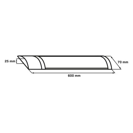 LED лінійний світильник LED/18Вт/230В 4000К 60 см чорний