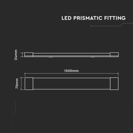 LED Люмінесцентний світильник LED/50W/230V 6500K 150 см білий