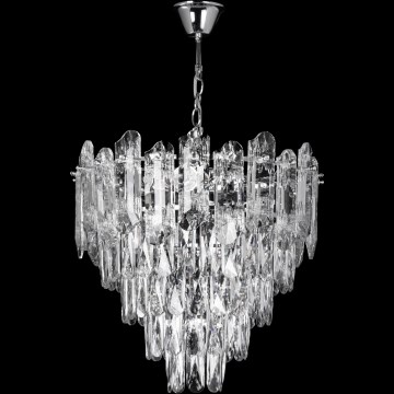 LED-люстра на ланцюгу 7xE27/60W/230V + 4xLED/6W, діаметр 40 см, блискучий хром