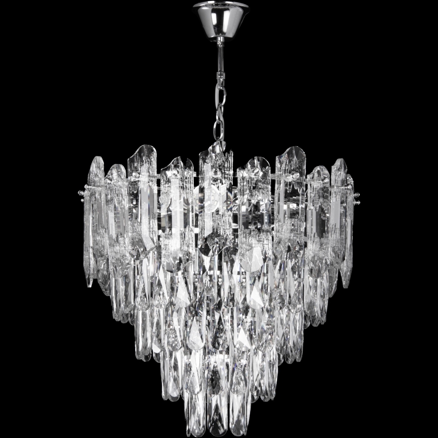 LED Люстра на ланцюгу 7xE27/60W/230V + 4xLED/6W діаметр 40 см глянцевий хром