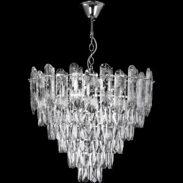 LED Люстра на ланцюгу 9xE27/60W/230V + 6xLED/6W діаметр 50 см глянцевий хром