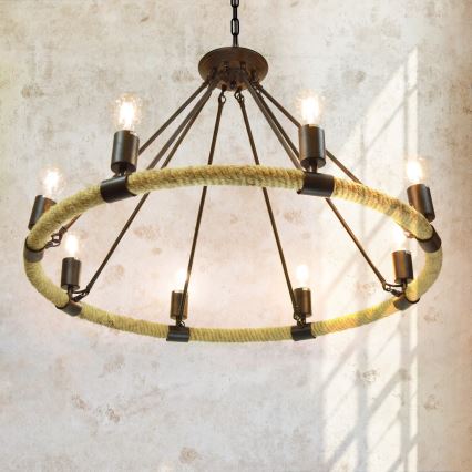 LED Люстра на ланцюгу ROPE ARTHUR 8xE27/6W/230V