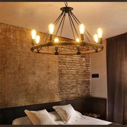 LED Люстра на ланцюгу ROPE ARTHUR 8xE27/6W/230V