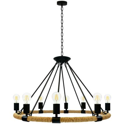 LED Люстра на ланцюгу ROPE ARTHUR 8xE27/6W/230V