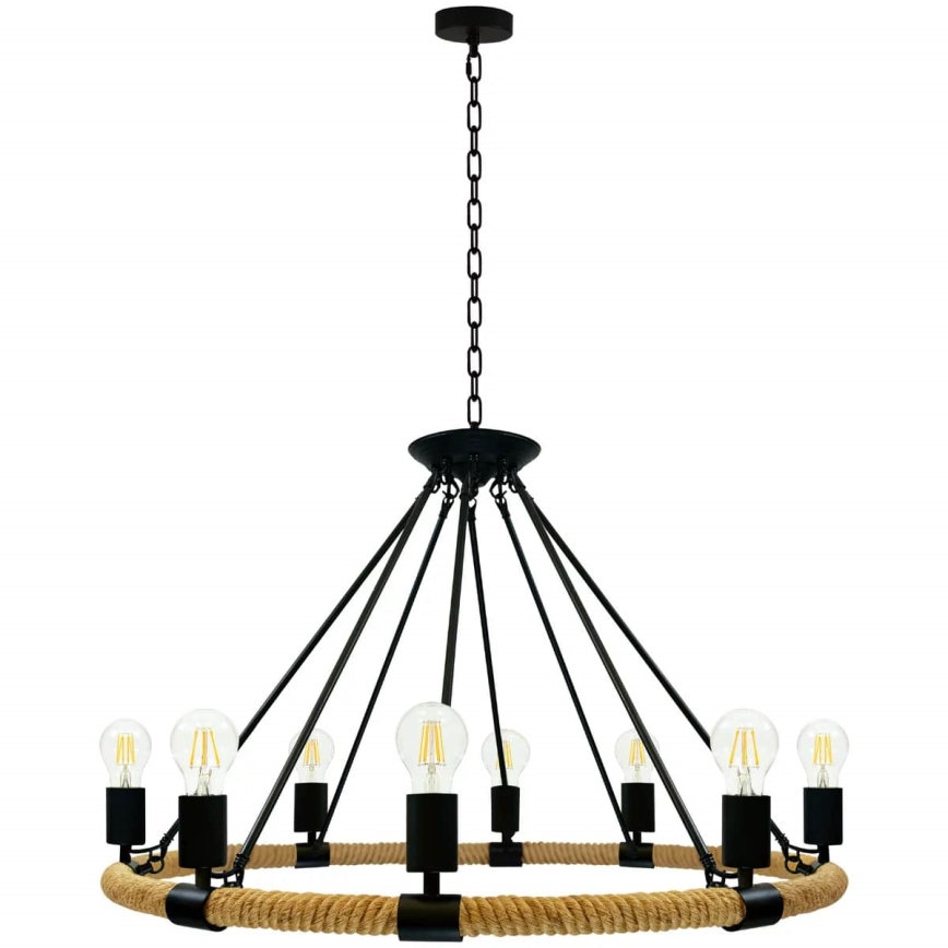 LED Люстра на ланцюгу ROPE ARTHUR 8xE27/6W/230V