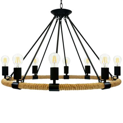 LED Люстра на ланцюгу ROPE ARTHUR 8xE27/6W/230V