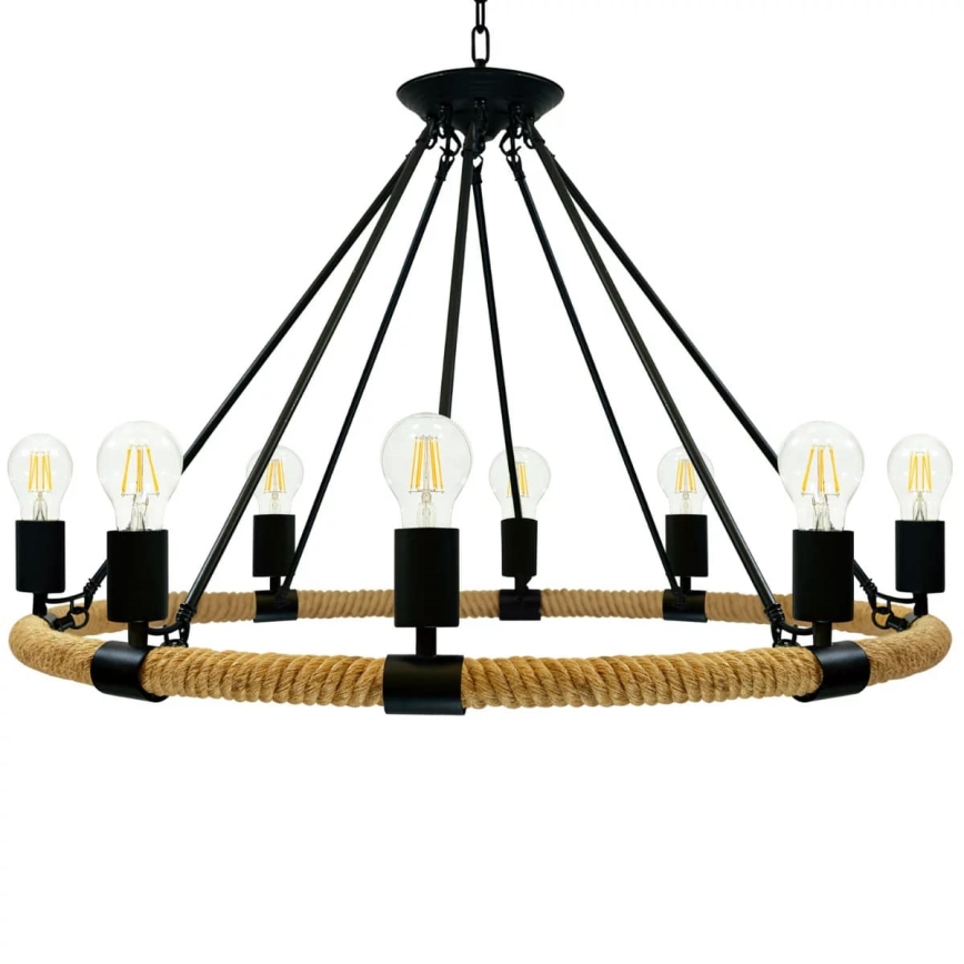 LED Люстра на ланцюгу ROPE ARTHUR 8xE27/6W/230V
