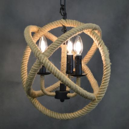 LED Люстра на ланцюгу ROPE GLOBO 3xE14/4,3W/230V