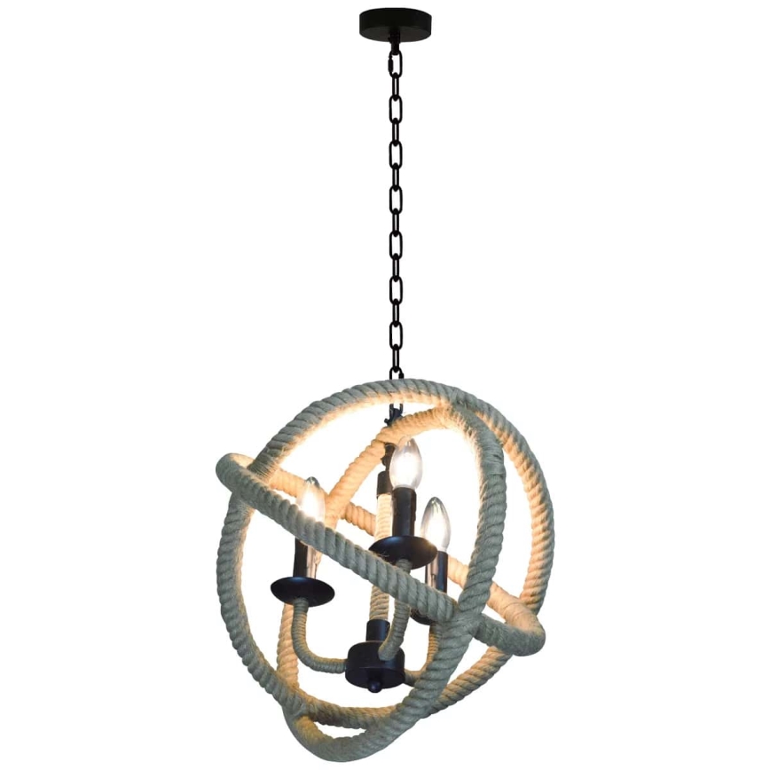 LED Люстра на ланцюгу ROPE GLOBO 3xE14/4,3W/230V