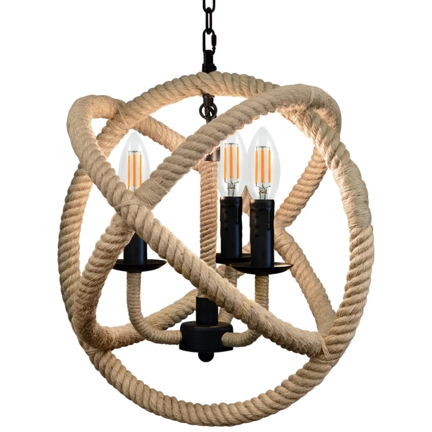 LED Люстра на ланцюгу ROPE GLOBO 3xE14/4,3W/230V