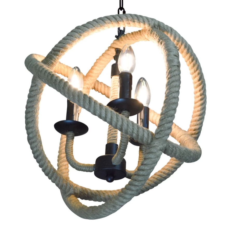 LED Люстра на ланцюгу ROPE GLOBO 3xE14/4,3W/230V