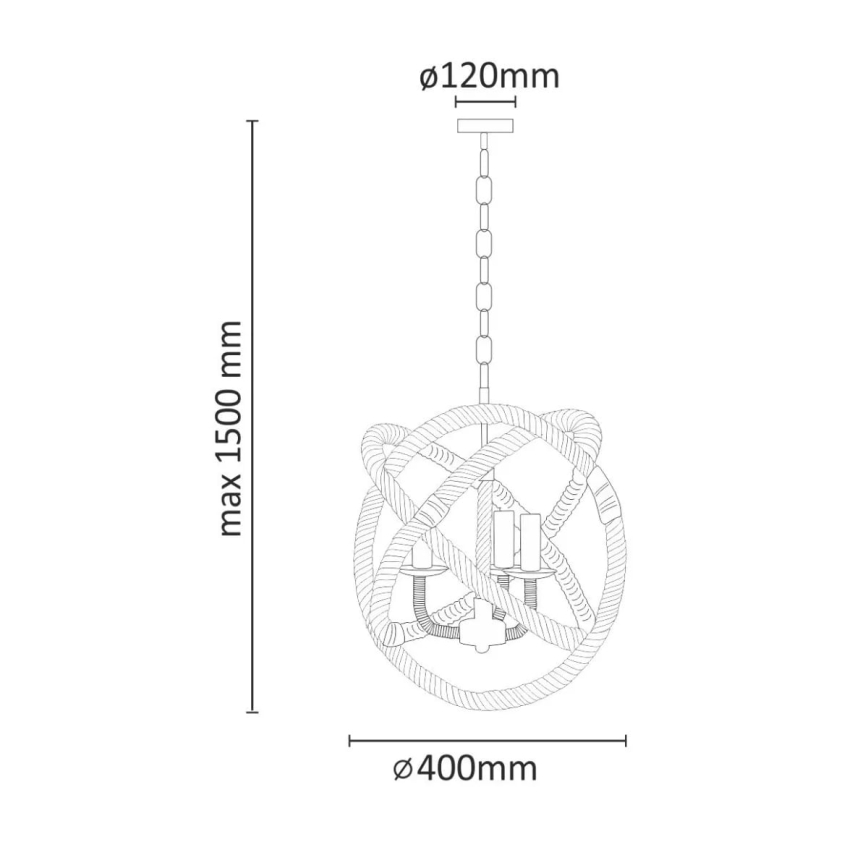 LED Люстра на ланцюгу ROPE GLOBO 3xE14/4,3W/230V