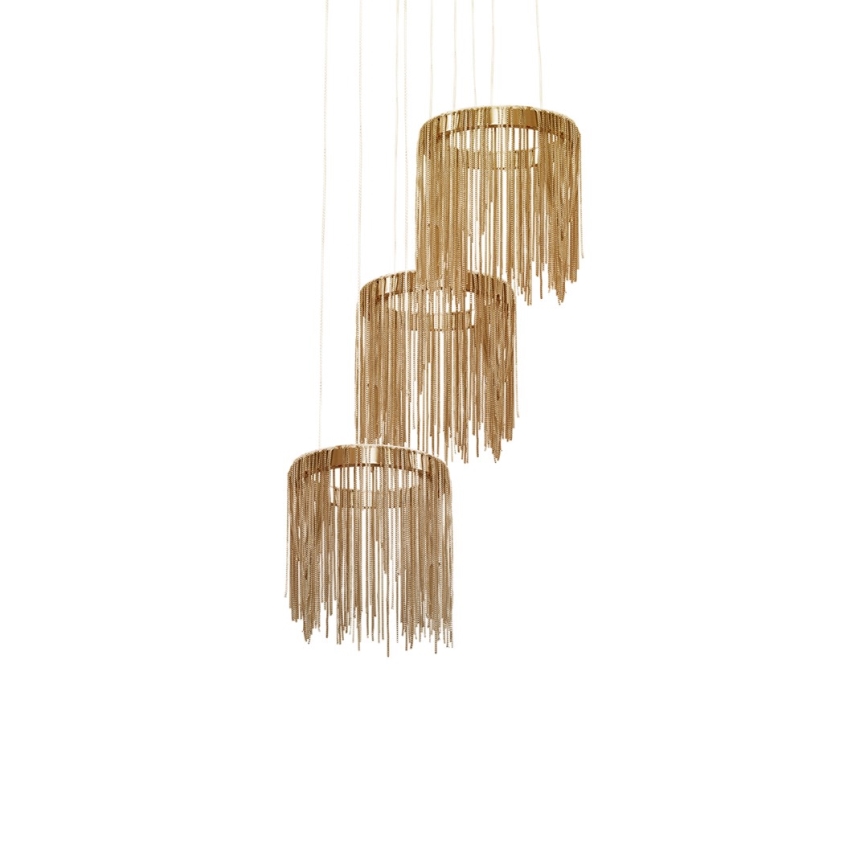 LED Люстра на мотузці CASCATA COPPER 3xLED/54W/230V