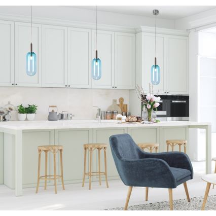 LED Люстра на мотузці FIUGGI LED/6W/230V синя