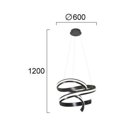 LED-люстра на подвесном тросе AREZIA LED/62W/230V чёрная