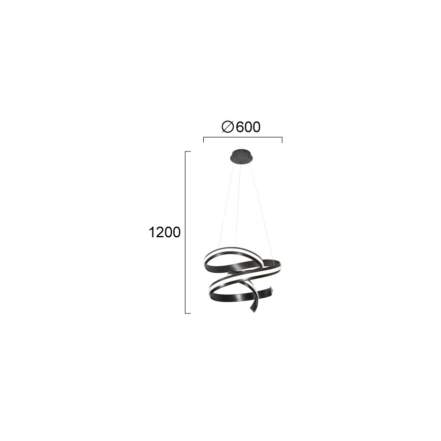 LED-люстра на подвесном тросе AREZIA LED/62W/230V чёрная