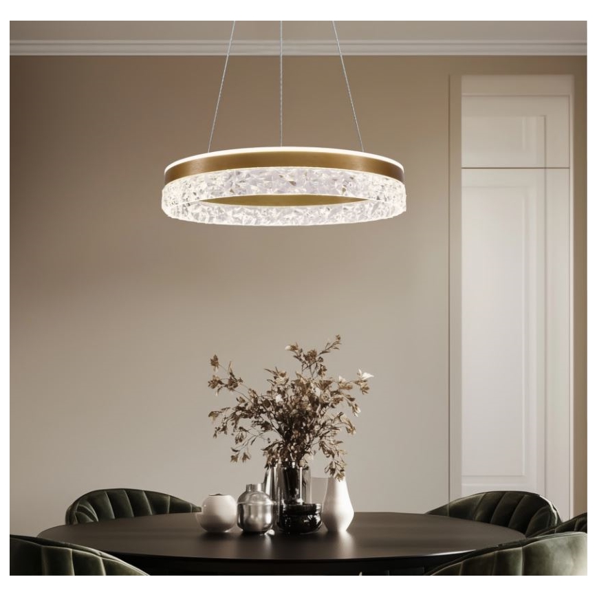 LED Люстра на проводі FROZI LED/32W/230V диаметр 50 см золота