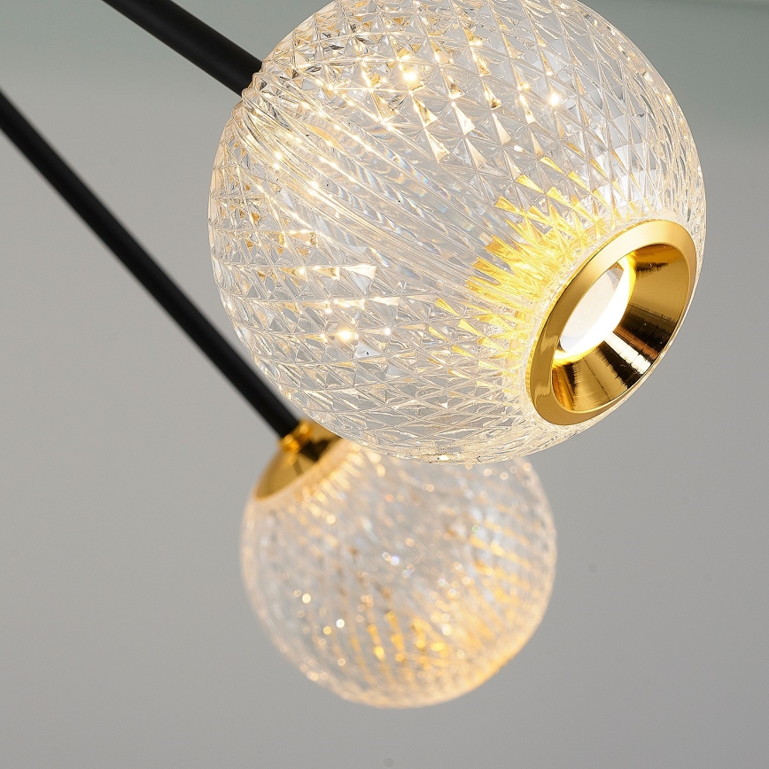 LED-люстра на штанзі GELA 12xLED/5W/230V 3000K чорна/золота