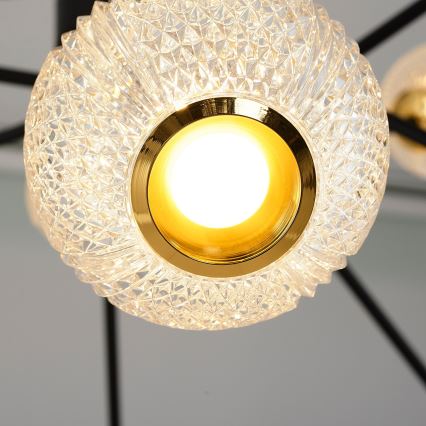 LED-люстра на штанзі GELA 12xLED/5W/230V 3000K чорна/золота