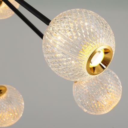 LED-люстра на штанзі GELA 12xLED/5W/230V 3000K чорна/золота