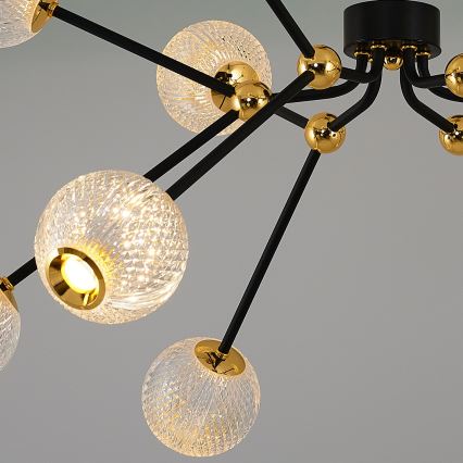 LED-люстра на штанзі GELA 12xLED/5W/230V 3000K чорна/золота