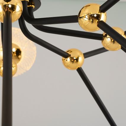 LED-люстра на штанзі GELA 16xLED/5W/230V 3000K чорна/золота