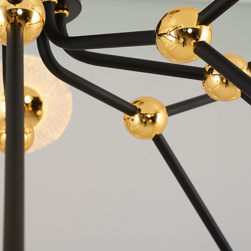 LED-люстра на штанзі GELA 16xLED/5W/230V 3000K чорна/золота