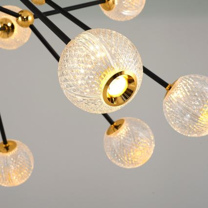 LED-люстра на штанзі GELA 16xLED/5W/230V 3000K чорна/золота