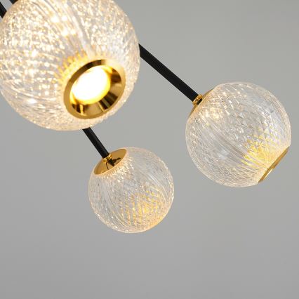 LED-люстра на штанзі GELA 16xLED/5W/230V 3000K чорна/золота