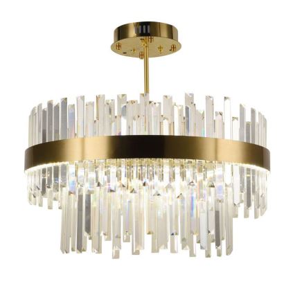 LED з регулюванням яскравості кришталева люстра на штанзі LED/80W/230V 3000-6500K золотий + пульт дистанційного керування