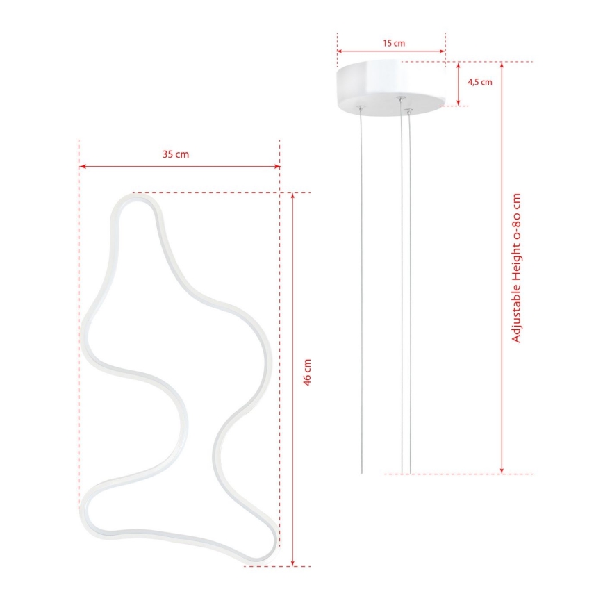 LED Люстра на тросах ARTISAN LED/36W/230V 4000K белый