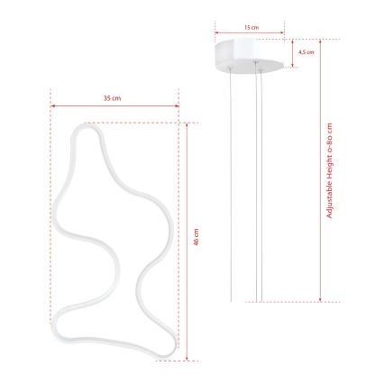 LED Люстра na тросах ARTISAN LED/36W/230V 4000K бяла