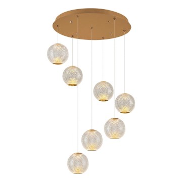 LED Люстра на тросах CREMONA 7xLED/5W/230V 3000K золото