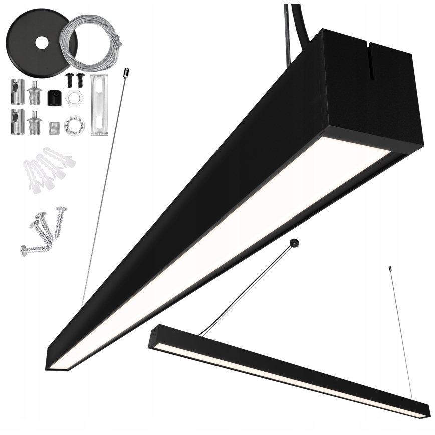 LED-люстра на тросе 44 Вт/230 В 4000 К 120 см черная