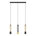 LED Люстра на тросе BARS 3xGU10/4,8W/230V черная/золотая