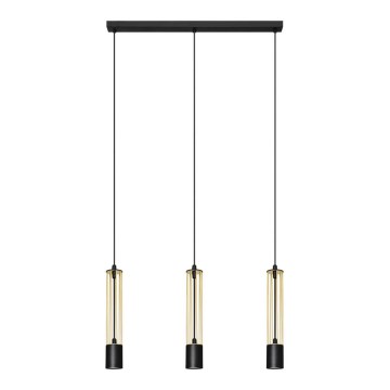 LED Люстра на тросе BARS 3xGU10/4,8W/230V золотая/черная