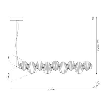 LED-люстра на тросе BOLLA LED/32W/230V глянцевый хром/дымчато-серый