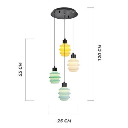 LED-люстра на тросе CACTUS LED/12W/230V 3000K зелёная/жёлтая/белая