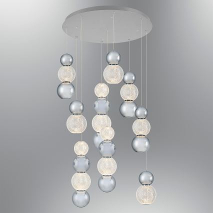 LED-люстра на тросе CREMONA LED/51 Вт/230 В 3000 К матовый хром