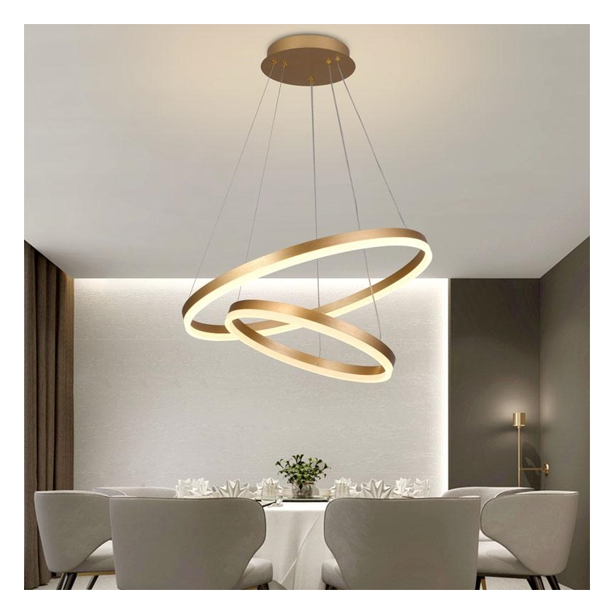 Светодиодная регулируемая люстра на тросе LED/70 Вт/230 В 3000-6500K диаметр 60 см + пульт дистанционного управления