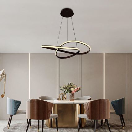 Светодиодная регулируемая люстра на тросе LED/70 Вт/230 В 3000-6500K диаметр 60 см + пульт дистанционного управления