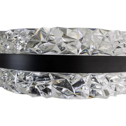 Светодиодная регулируемая хрустальная люстра на тросе LED/80W/230V 3000-6500K черная + пульт дистанционного управления