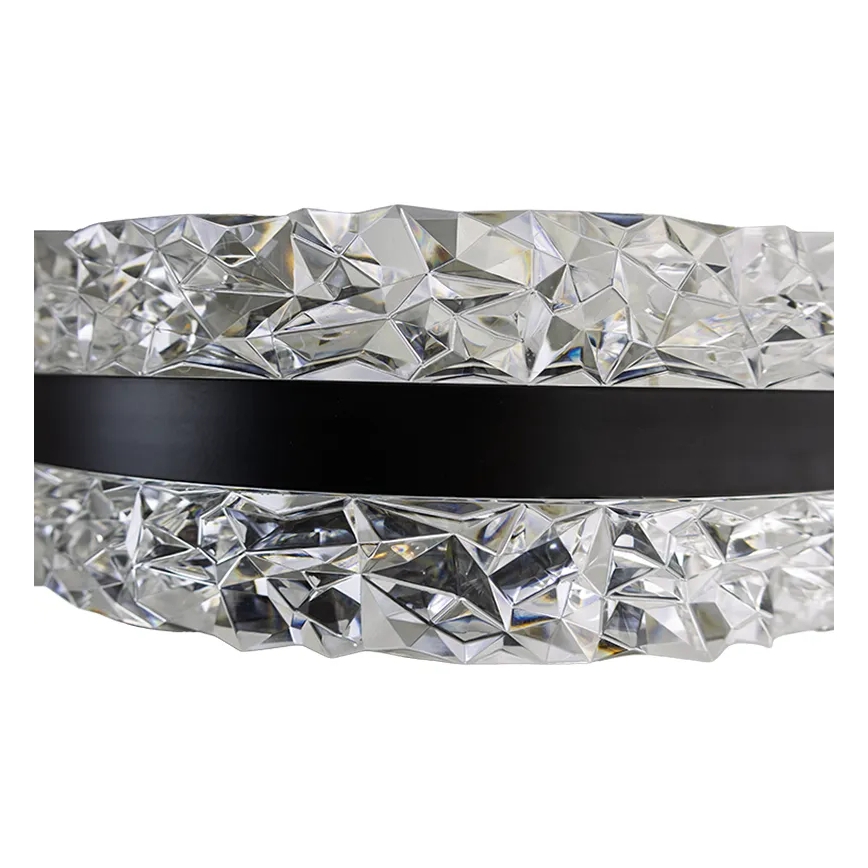 Светодиодная регулируемая хрустальная люстра на тросе LED/80W/230V 3000-6500K черная + пульт дистанционного управления