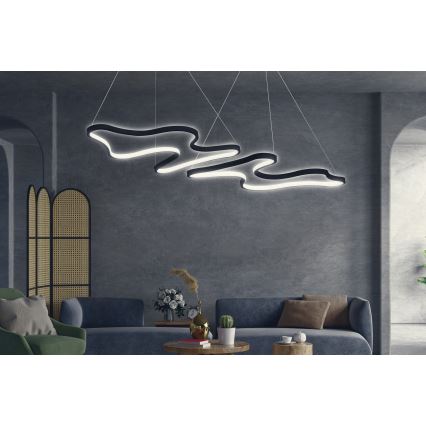 LED люстра на тросе DUPLE ARTISAN LED/80W/230V 6500K чёрная