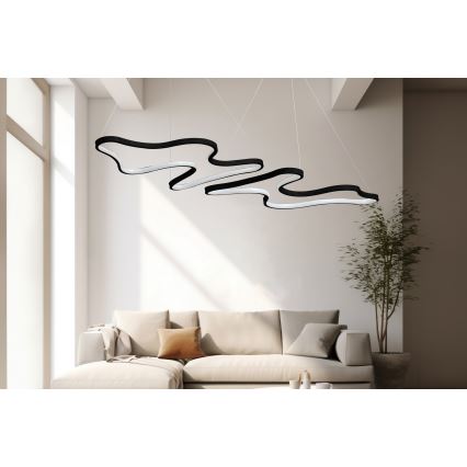 LED люстра на тросе DUPLE ARTISAN LED/80W/230V 6500K чёрная