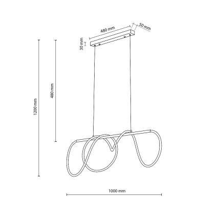 LED-люстра на тросе FLEXI LED/45W/230V 4000K черная
