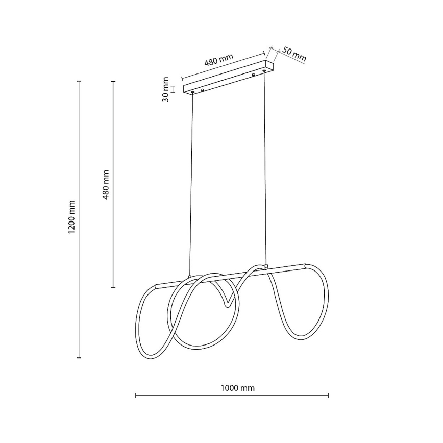 LED-люстра на тросе FLEXI LED/45W/230V 4000K черная
