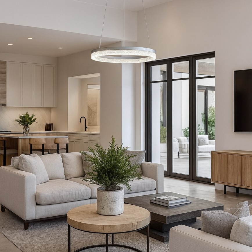 LED-люстра на тросе GALA LED/25W/230V, диаметр 50 см, серебристая