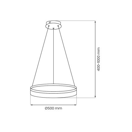 LED-люстра на тросе GALA LED/25W/230V, диаметр 50 см, серебристая
