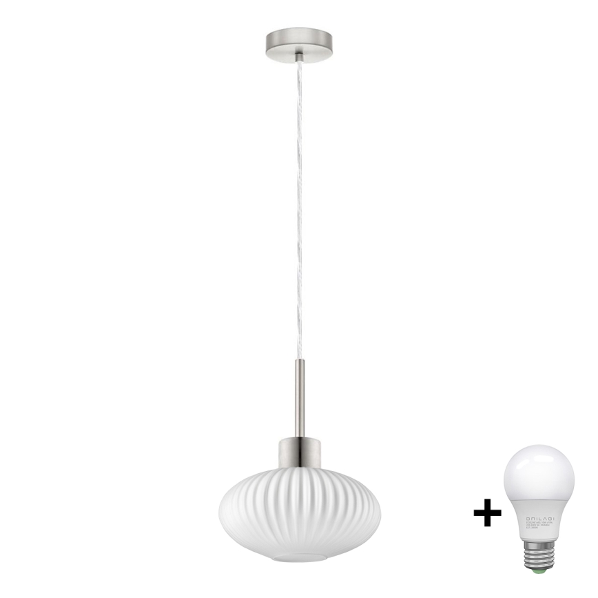 LED-люстра на тросе HARMA 1xE27/60W/230V диам. 25 см матовый хром/белый